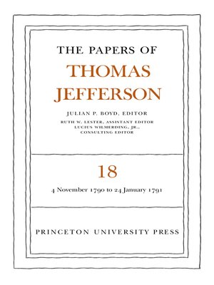 cover image of The Papers of Thomas Jefferson, Volume 18